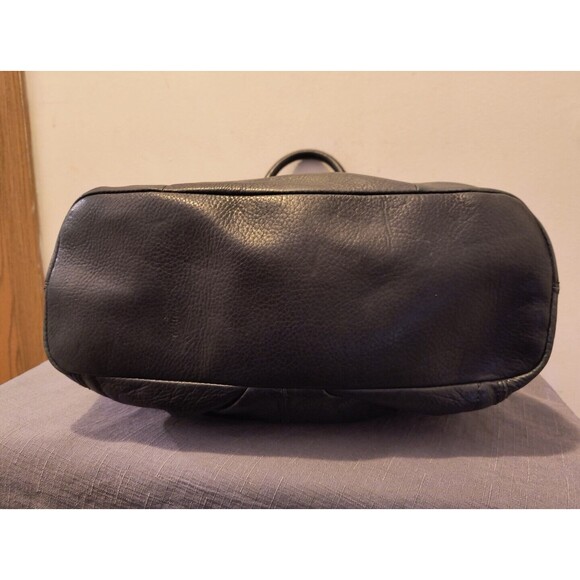 B.MAKOWSKY Large Black Leather Satchel Bag Purse  12 in X 9 in - Picture 7 of 10